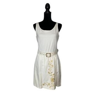 Vintage Gold Embroidered Sleeveless Romper Made in USA - Women's Size 8